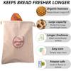1/3Pcs Linen Drawstring Bread Storage Bag Reusable Food Container for Homemade Artisan Loaf Kitchen Freshness Organizer