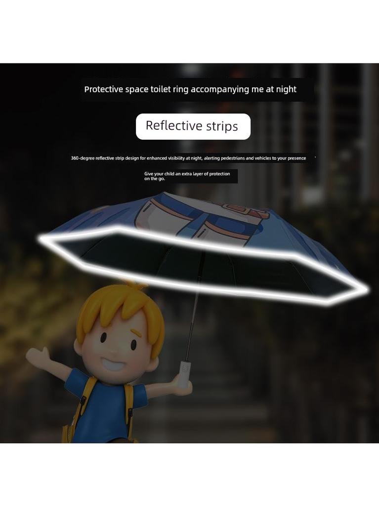 Cartoon Children's Umbrella, Fully Automatic, Anti-Rebound, Retractable, Safe, Sunny and Rainy Weather Umbrella, Folding Sunshade Umbrella, Student