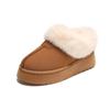 Thickened Fleece-lined Women's Snow Boots  New Winter Flat Shoes Lazy Bread Shoes Warm Cotton Rubber Upper