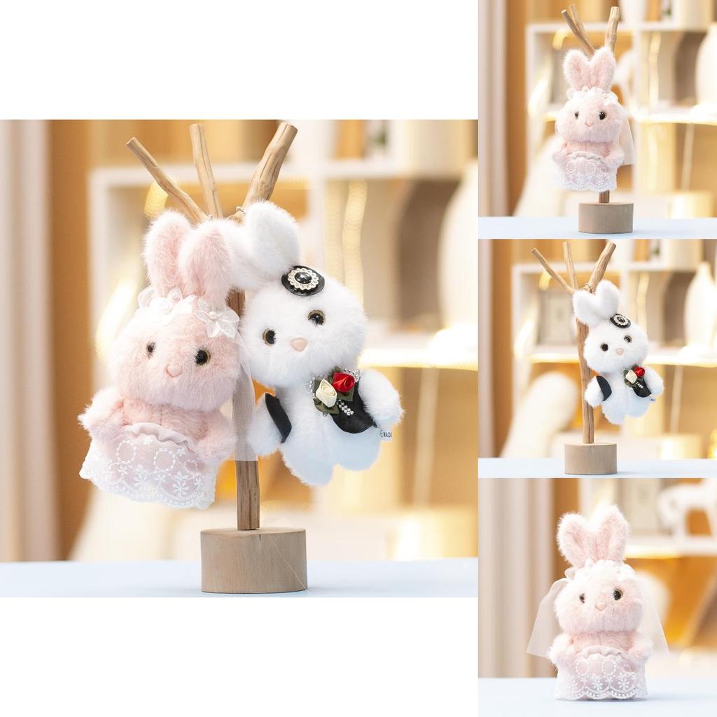Plush Rabbit Toy Pendant Wedding Gift Cute Animal Plush Doll For Bridal Decor
