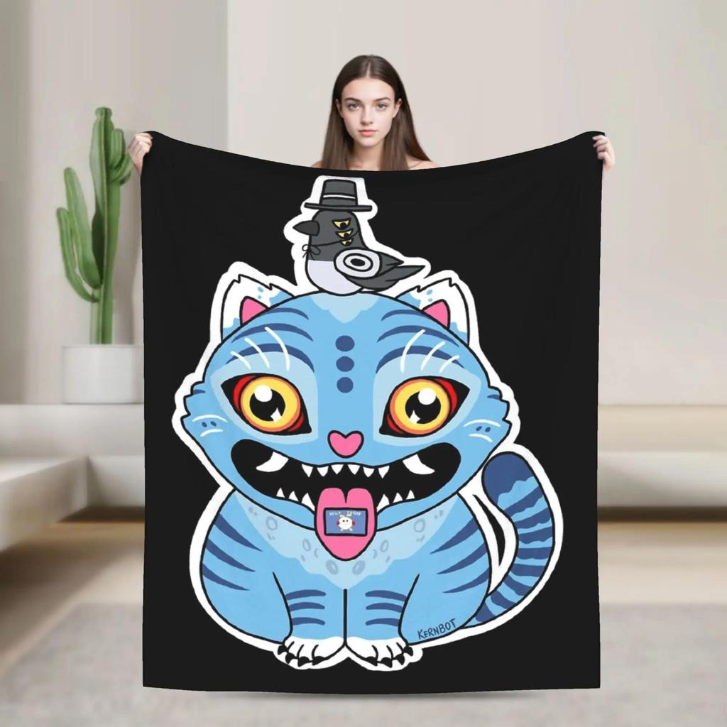 Warm Derpy Tiger and Bird KPop Inspired Throw Blanket for Couch Bed Sofa Travel Blanket Bedspread Cover