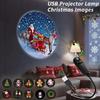 LED-Weihnachts-Projektorlicht USB 5V Nachtlicht Ambiente 4/10 Modi Schaltbares Musterprojektion für Weihnachtsmann Schneemann Elch