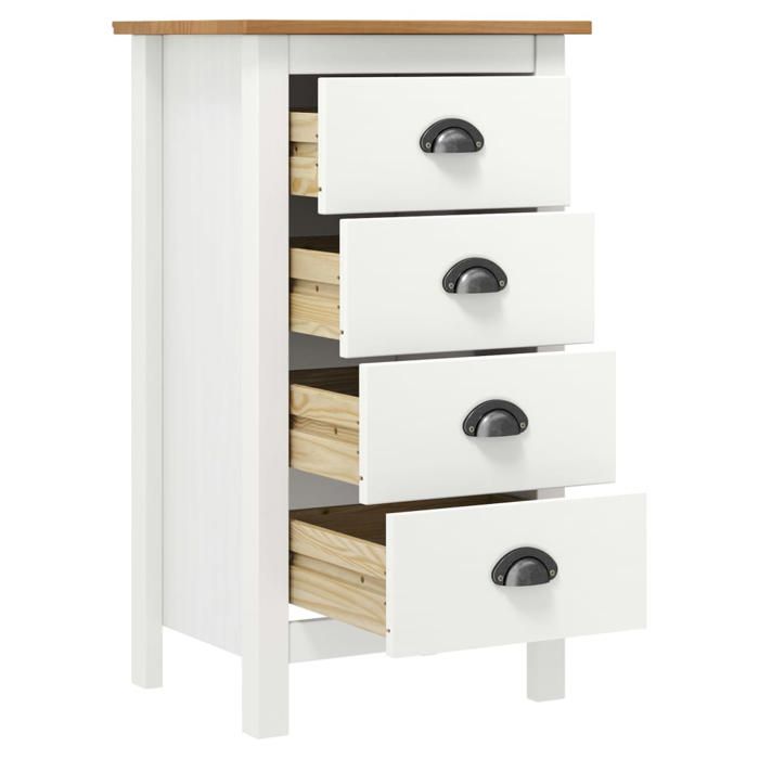 VidaXL Buffet Commode Dressoir avec 4 Tiroirs Armoire de Rangement Meuble de Rangement Armoire Latérale Blanc 46x35x80 cm 288914