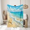 Marine elements digital-printed polyester Bedroom velvet flannel cover blanket Fleece soft sofa cover blankets for beds