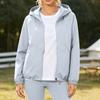 Leichte Kapuzenjacke für Damen, lässige lockere Passform, Outdoor-Windjacke, schlichtes Design, Pendler-Oberbekleidung, einfarbiger Stil, Frühling Herbst