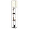Modern 2-in-1 Floor Lamp with 3 Shelves, E27 Socket, 26 X 26 X 160 Cm, White