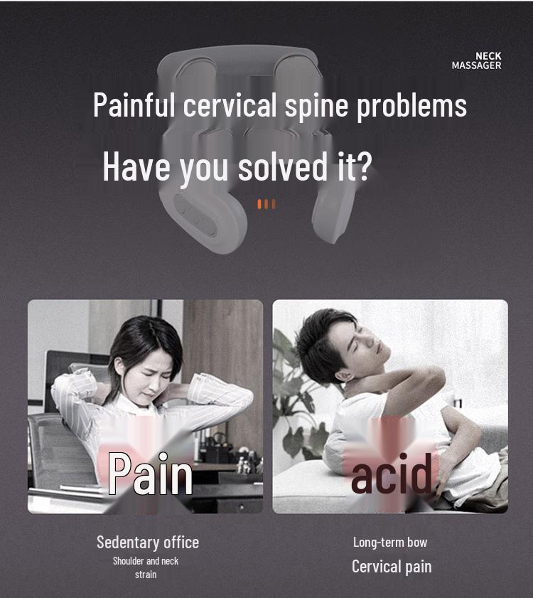 Smart Cervical Pulse Massager: Multi-Therapy Neck Protection & Rechargeable Device