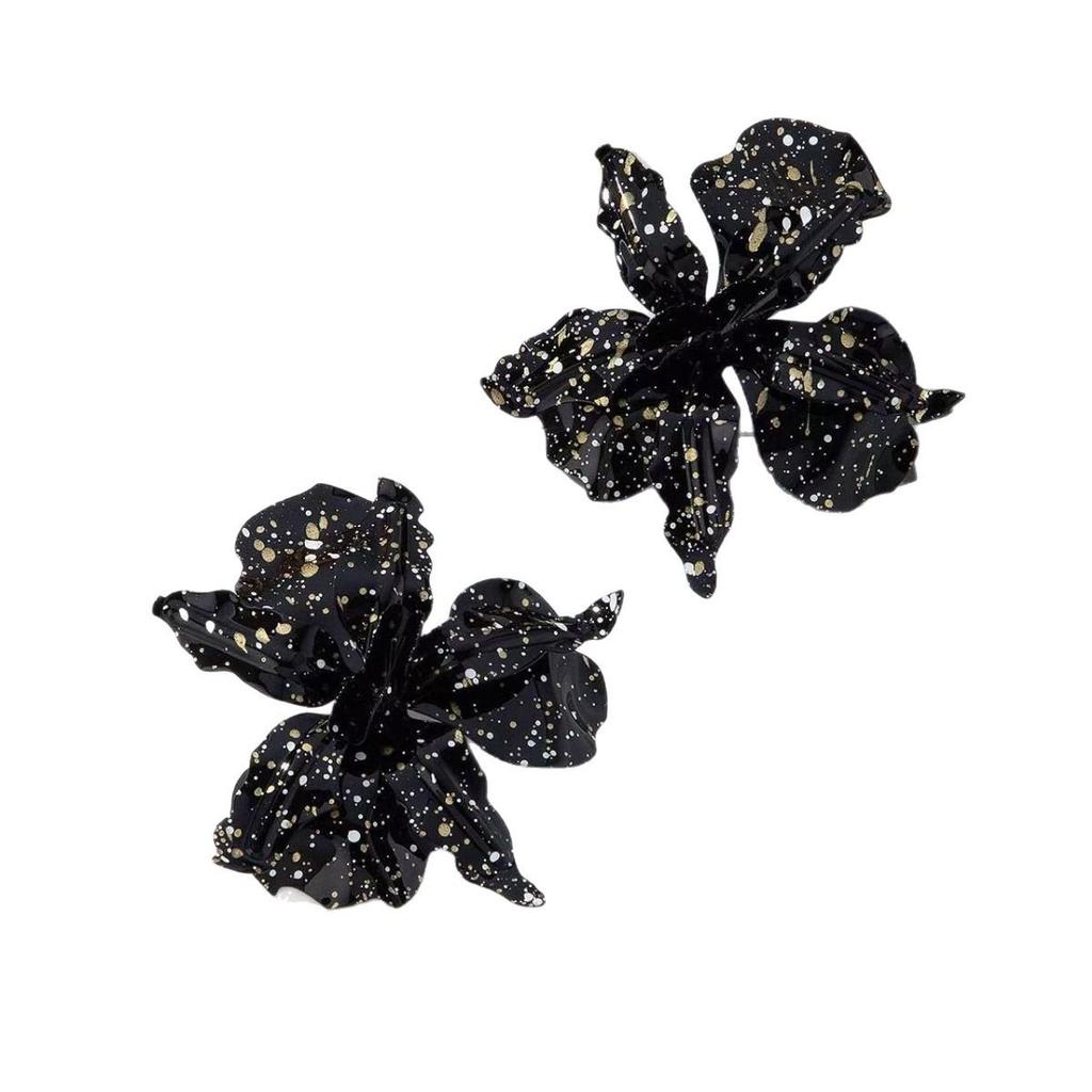 Multi-color Painted Flower Petal Earrings - Exquisite European & American Style