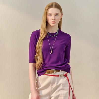 Basic Round Neck Half Sleeve Knit Zf04qk001na
