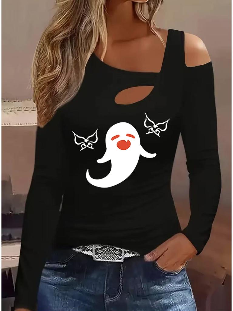 Fashion Painting Blouses Long Sleeved T Shirts Casual Skirt Tops
