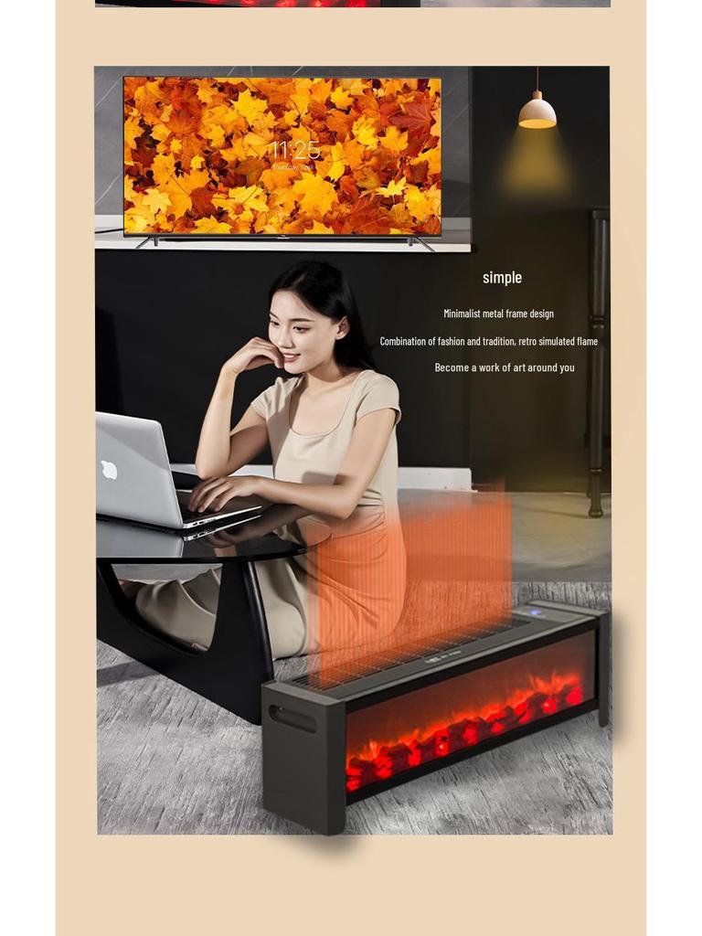 Intelligent Voice-Controlled Baseboard Heater with Simulated Flame and Rapid Heating Fan