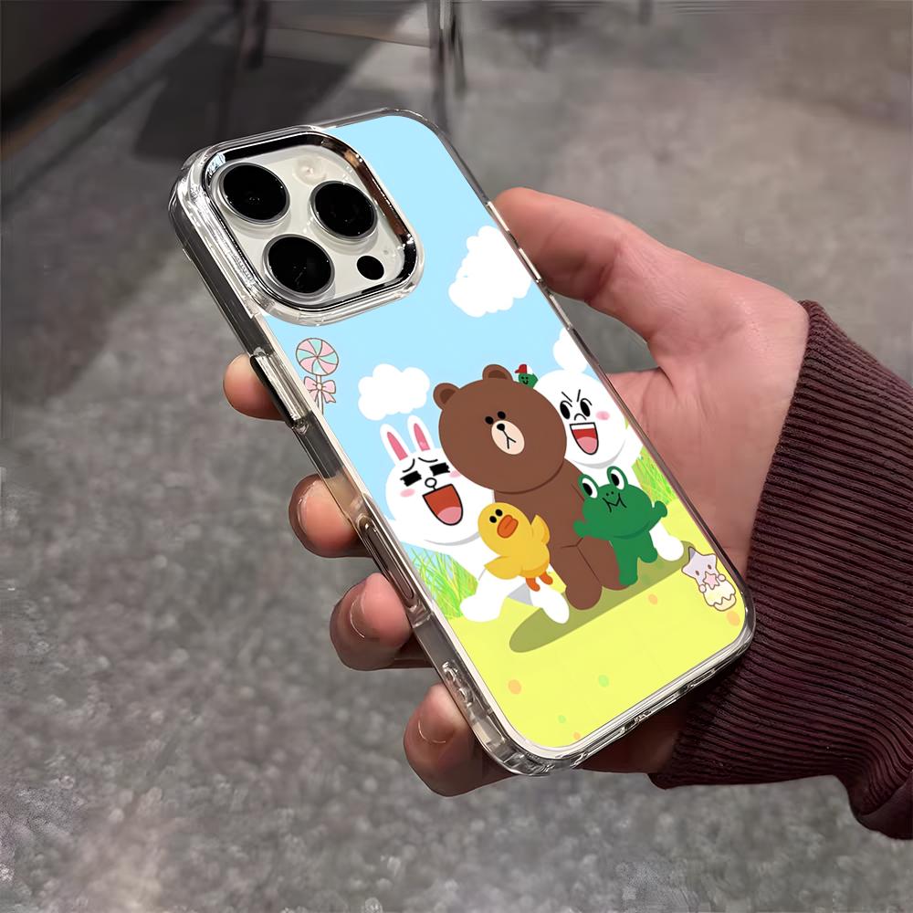 

L-Line F-Friends Lovers Phone Case For IPhone 17 Air 16 E 15 14 13 12 11 Plus Pro Max Electroplated Transparent Soft Shell iPhone 11 Pro Max