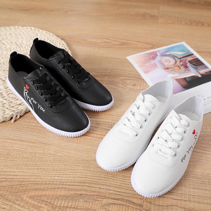 Móda Dámská Módní Obuv Měkká Ležérní Jednoduchá Dámské Baleríny Černá Bílá Jednobarevné Kulatá Špička Šněrovací Pro Ženy erf56