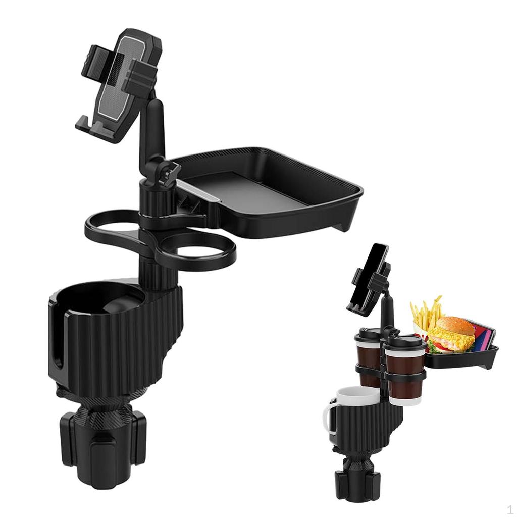 Car Cup Holder Adapter with Phone And Food Tray