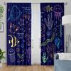 Underwater World Of The Ocean Print Drapes Room Darkening Window Curta For Home Decor,Rod Pocket Blackout Curta Bedroom