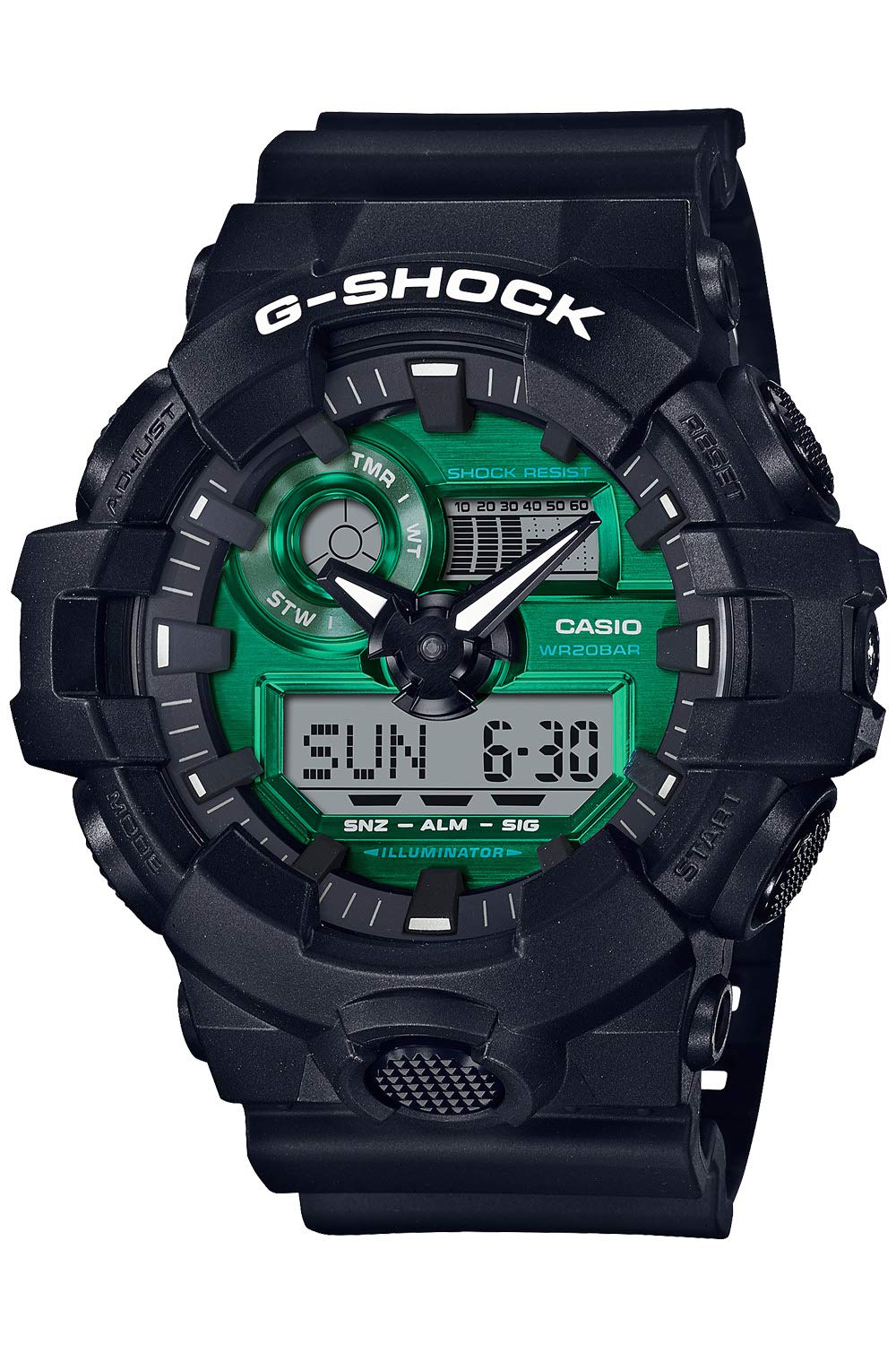 

Casio Черно-зеленые Черные часы G-Shock, Серия, GA-700MG-1AJF, Мужские,
