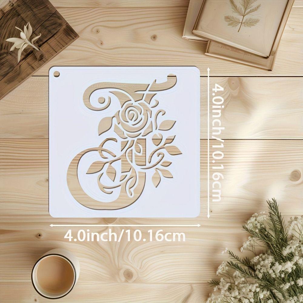 36pcs DIY Painting Templates Rose Letter Hollow Graffiti Template Spray Mold  Wall Decals