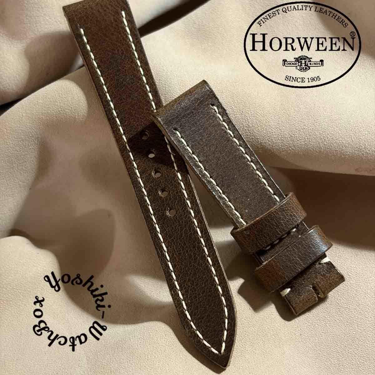 Used hor-256 HORWEEN Derby / Brown Watch Strap (Lug 20mm - Buckle Width 18mm)