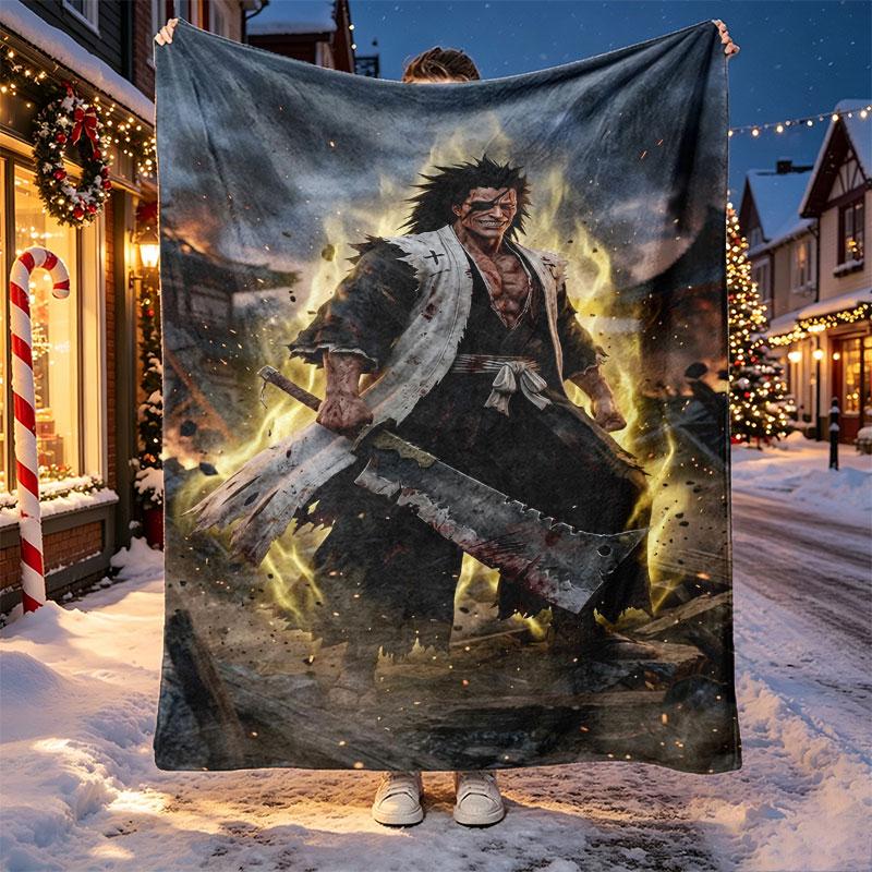 BLEACH Pattern Blanket for Home Decoration, Bed, Sofa, Car Travel, Camping, Suitable for All Seasons, Birthday Christmas Gift