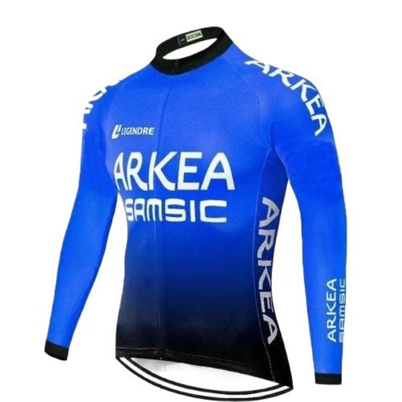 ARKEA Fleece Cycling Jersey Men Women Winter Thermal Long Sleeve Road Mountain Bike Riding Top