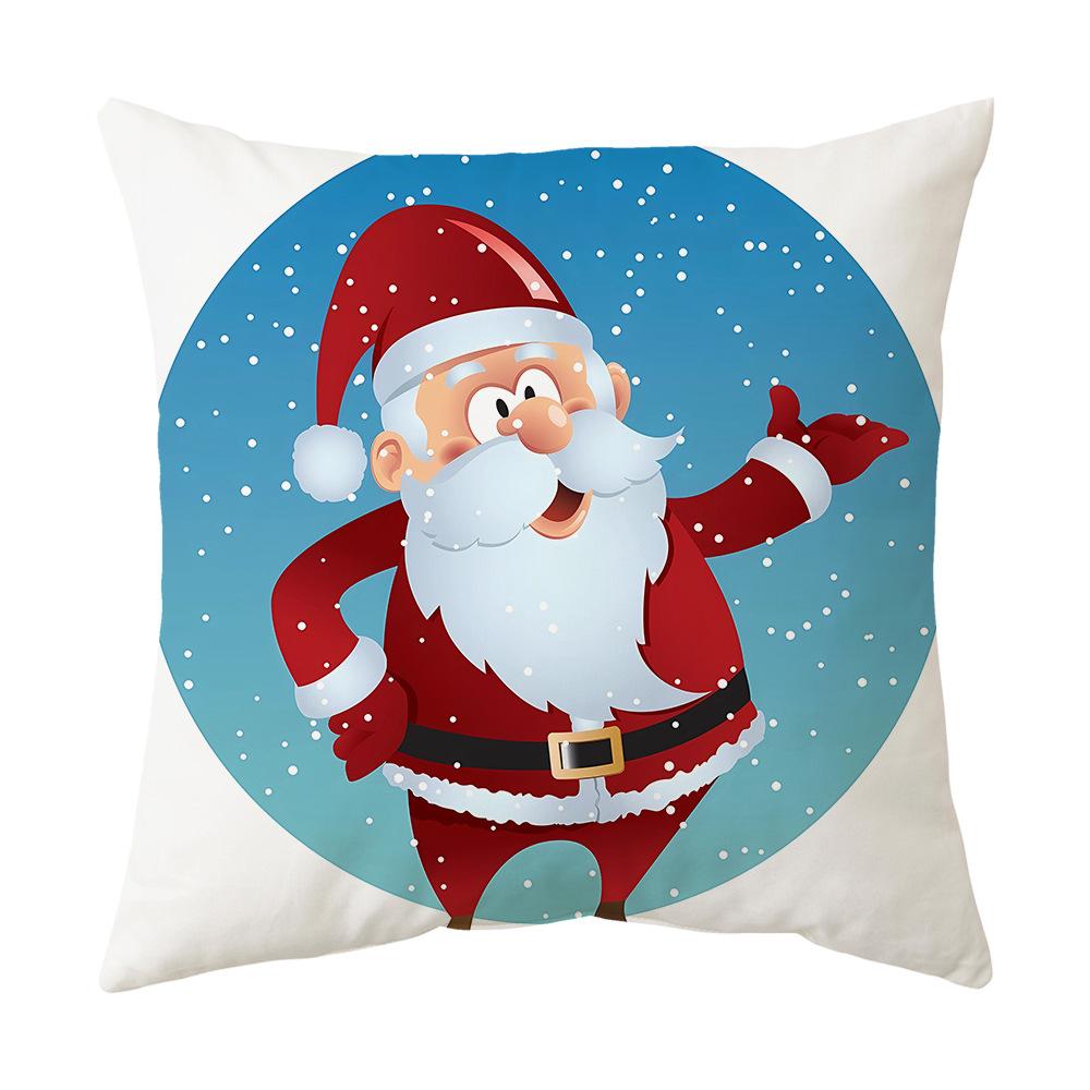 Christmas Pillow Case Decorative Cushion Pillow Cross-border Sofa Print Elk Cushion Holiday Gift Can Be Customized