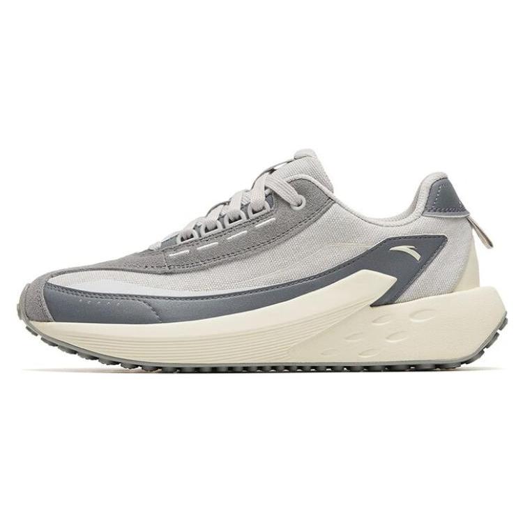 New Anta Crystal Sugar 2 Wear Resistant Slip Resistant Low Top Running Shoes Women's Gray White 922248857-3