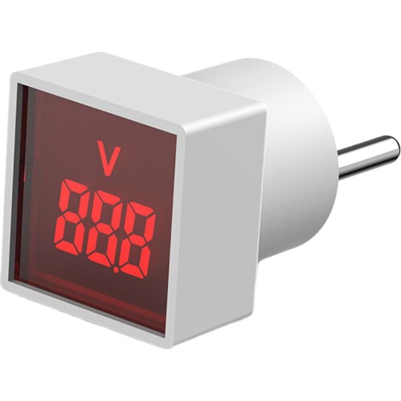 Mini EU Plug Digital Voltmeter AC Voltage Monitor with LED Digital Display Flame Retardant Plastic Plug-in Voltage Tester