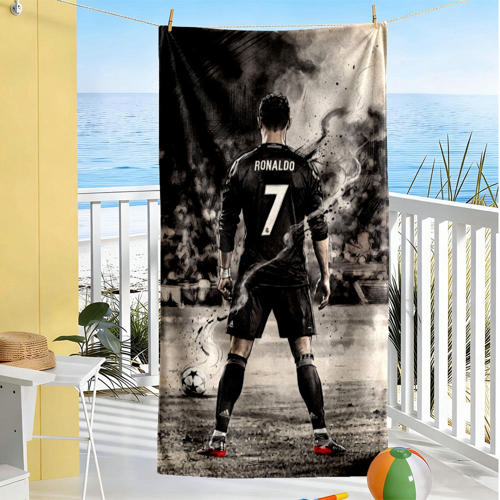 Ronaldo's Endurance Motivates Beach Towel High Absorbency & Quick-Dry Comfortable Lightweight Perfect for Traveling Yoga Camping and Swimming