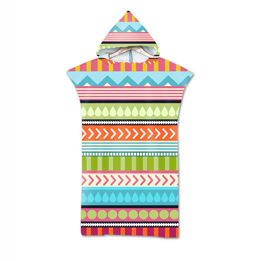 Adult Bath Towel Beach Towel Cape Geometric Print Hooded Bath Towel