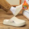 Winter Clogs Fleece Lined Closed-Toe Slippers Half Shoes For Men Women Couple Mules Fur Indoor Casual Shoe Plush Slides Sandal