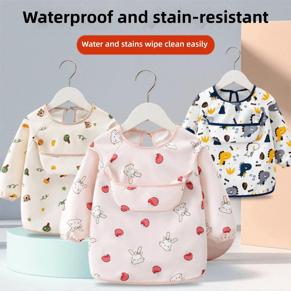 Rice Pocket Baby Long Sleeve Apron Feeding Blouse Toddler Bibs High Quality Children Feeding Bib
