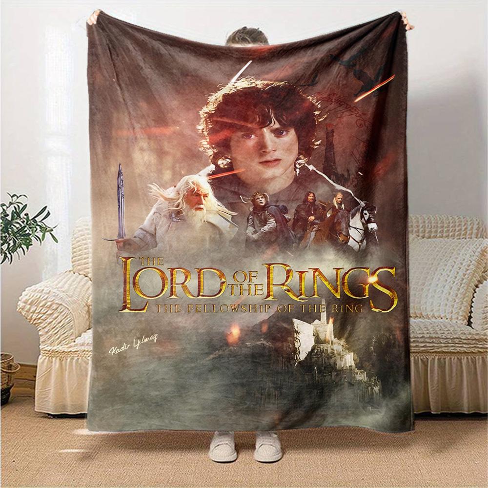 1pc Lord of the Rings Fellowship Flannel Blanket - Soft Warm Throw for Home, Office, TravelL1365