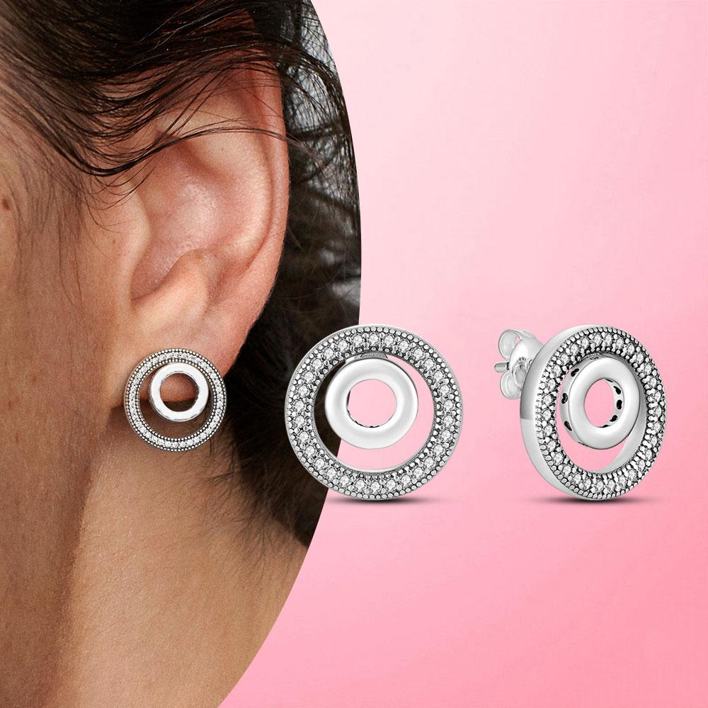 Earrings Silver 925 Earrings Geometric Stud Earrings for Women Wedding Party Korean Style Earings S925 Fine Jewelry  Trend