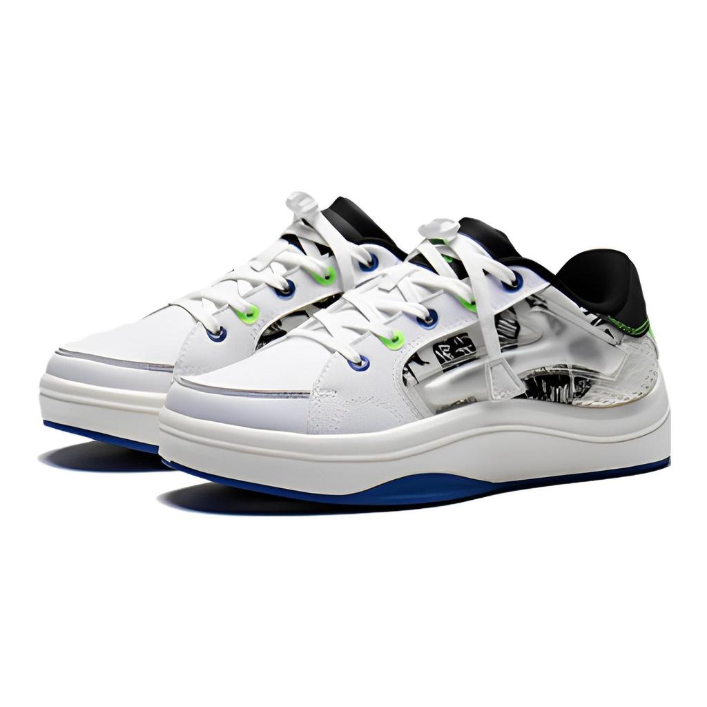 Li Ning Youth Comfortable Versatile Low-Top Skate Shoes Kids Sneakers White Black YKCS040-3