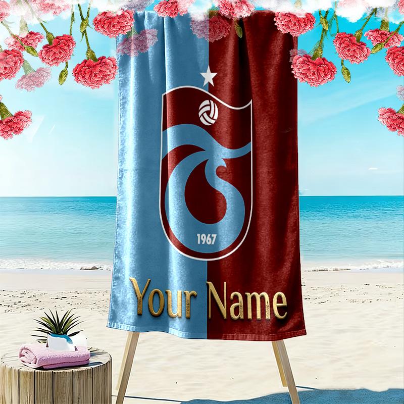 Custom Name Trabzonspor Print Beach Towel, Large Soft Quick Dry Towel for Beach Camping Swimming -HE139