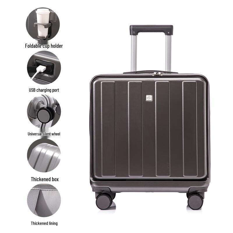 

Zhili 18-inch Zipper Front Pocket Carry-on Suitcase