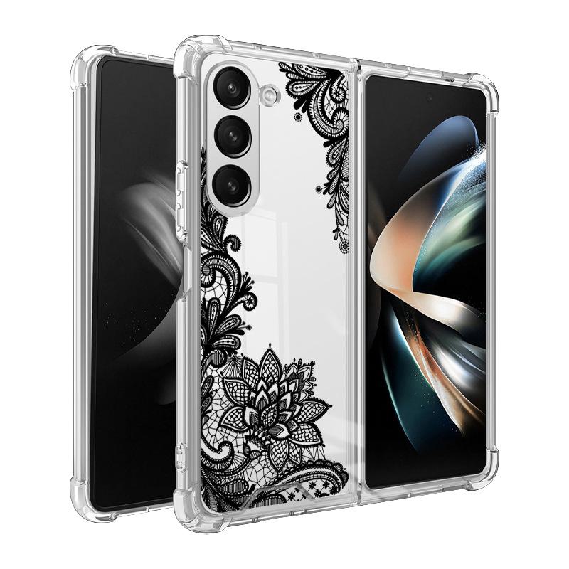 Samsung Galaxy Z Fold 5 Butterfly Lace 2-in-1 Case, TPU+PC Painted Mobile Phone Protector