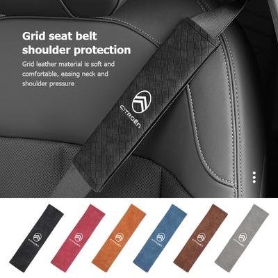 Leather Car Seat Safety Belt Cover Shoulder Guard Protector Pad For C4 C3 C5 C1 C2 C6 C4L DS3 DS4 Berlingo Picasso