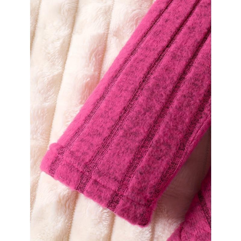 Chic Girls' Bow-Knot Long Sleeve Dress & Pants Set - Cozy Fleece-Lined, Solid Color, Machine Washable - Perfect for Fall/Winter, Perfect for Outdoor