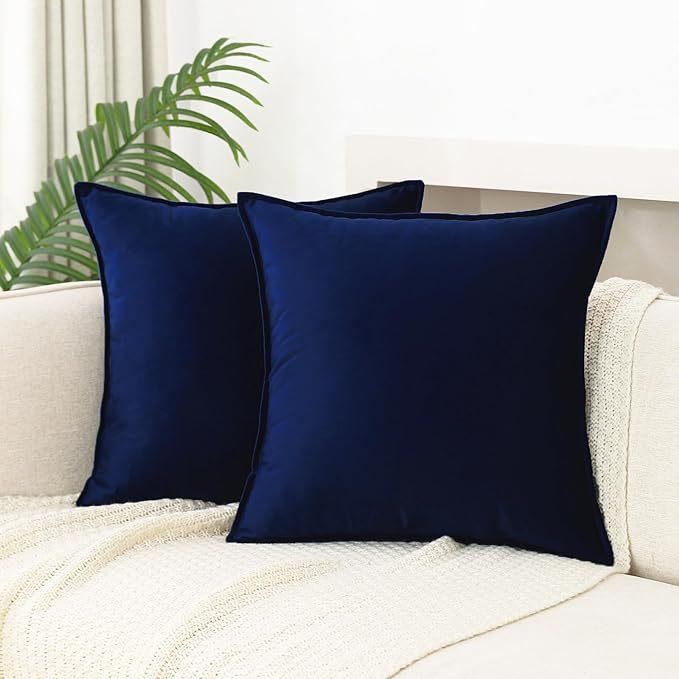 Throw Pillow Covers 16x16 Set Of 2 Velvet Decor Decorative Couch Cushion Pillowcases With Fringe Home Bed Decoration For Sofa Bedroom