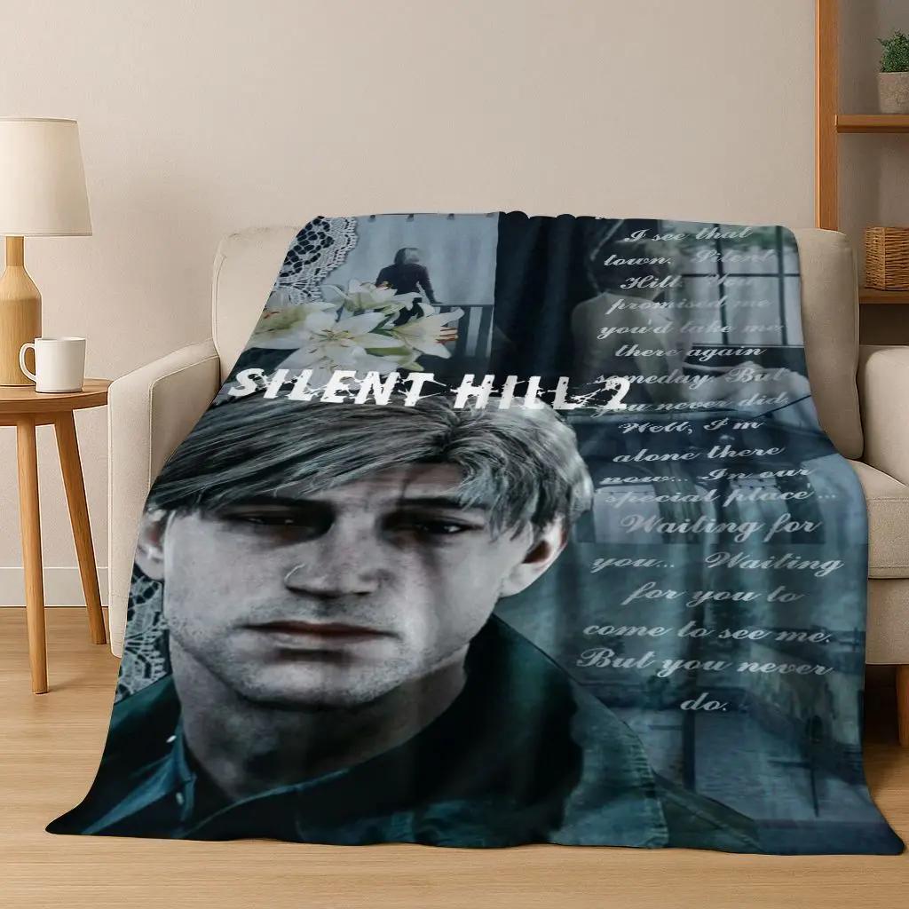 Classic Silent Hill Horror Game Movie Art Flannel Blanket,Cozy Soft Throw Blanket for Home Bedroom Bed Sofa Picnic Cover Gift
