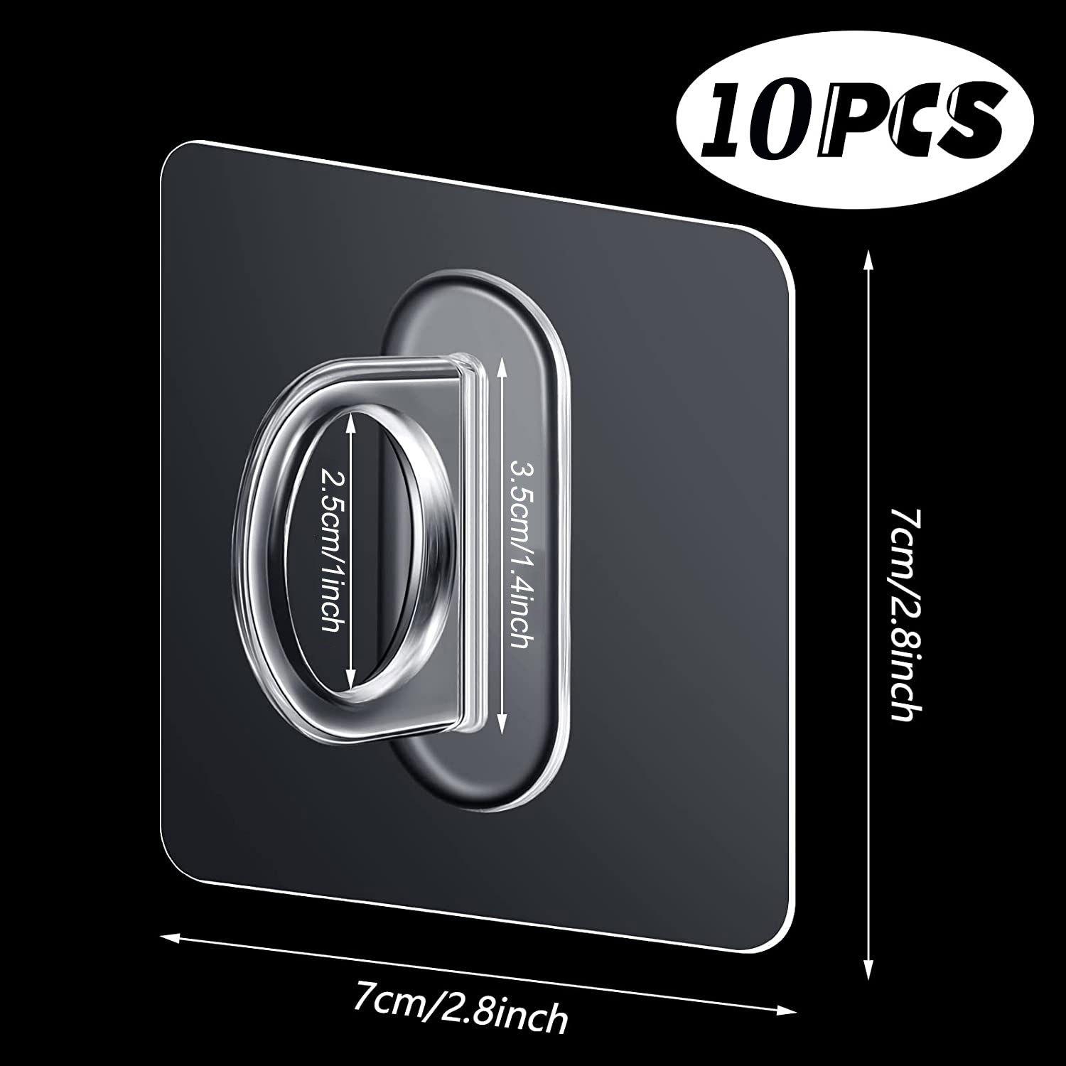 

10 шт. удобные прозрачные пластиковые клейкие крючки для легкого настенного монтажа карнизов и дозаторов лосьона 7*7cm / 2.8*2.8inch прозрачный