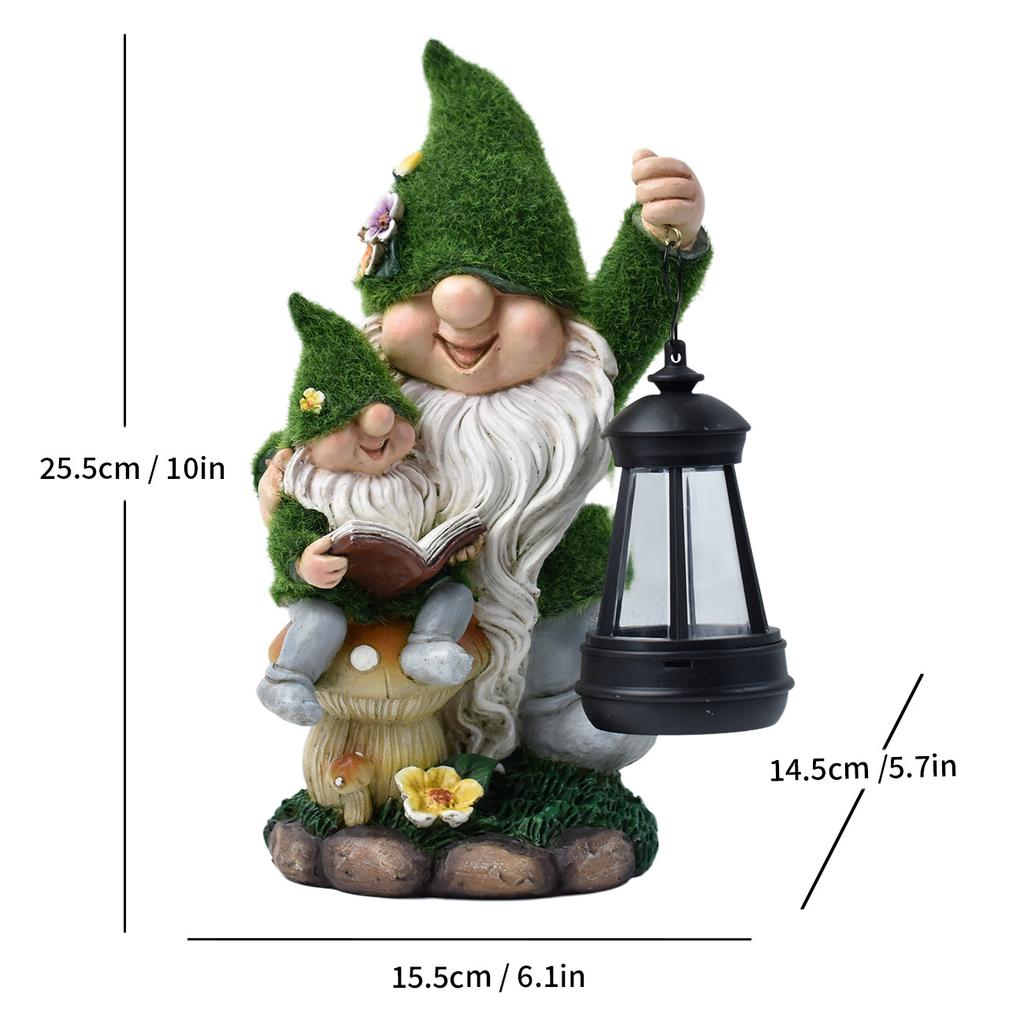 JYL TS/120,Flocked Elf Solar Garden Night Light American Figurine for Villa Outdoor Garden Resin Craft