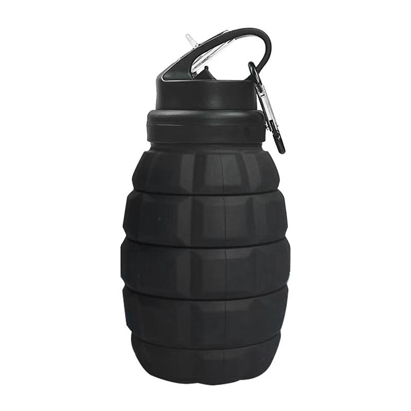 Retractable Foldable Water Bottle High Temperature Resistant Food Grade Silicone Camouflage Biking Hiking Athletic Water Bottle