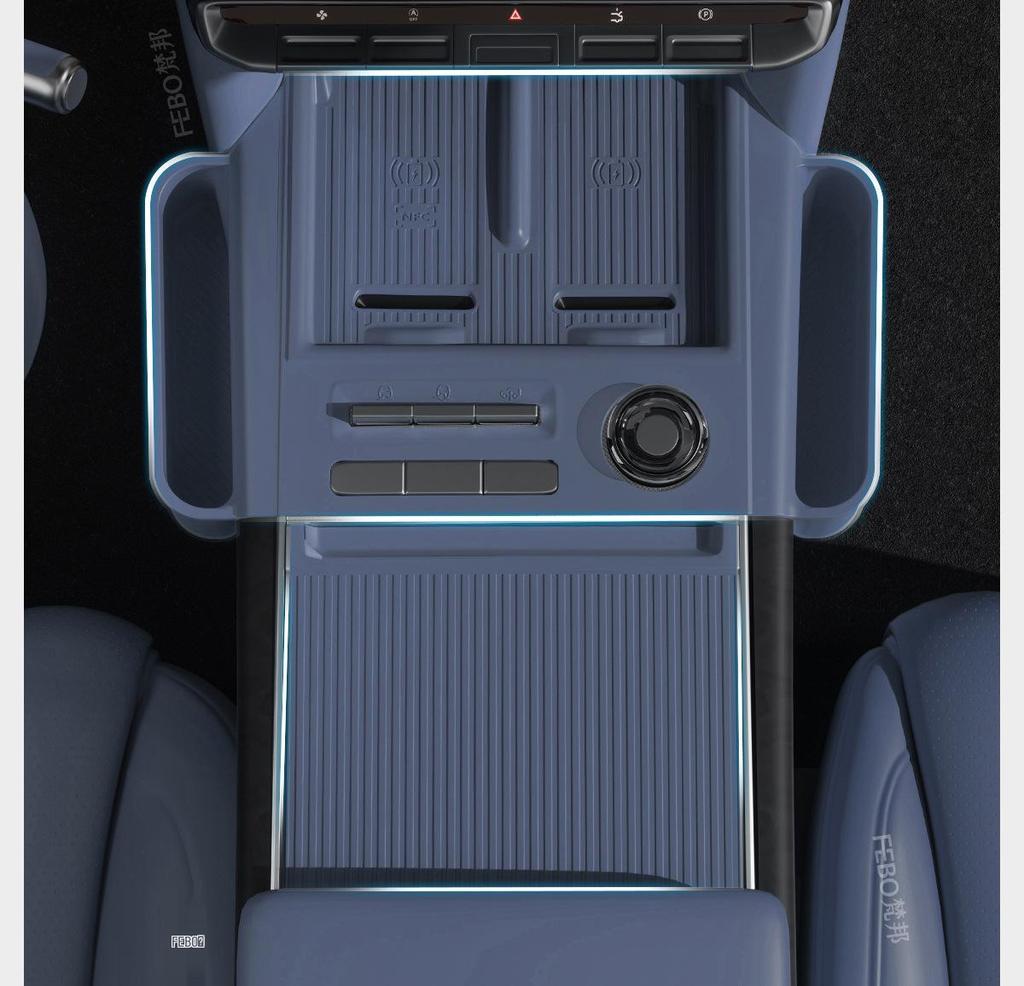 Zeekr 9X Center Console Storage Box: Silicone Upgrade with Full Wrap and Partitioning Interior Organizer.
