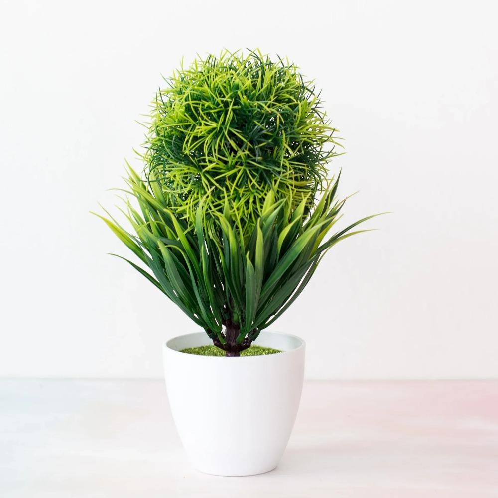 1Pc Artificial Green Plant Bonsai Simulation Plastic Pots Fake Leaf for DIY Home Party Decoration Hotel Garden Decor Fake Bonsai
