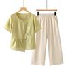 New Summer Short-Sleeve T-Shirt Set for Middle-Aged Women, Plus Size, Two-Piece Outfit, Modern Style for Mothers and Elderly Women