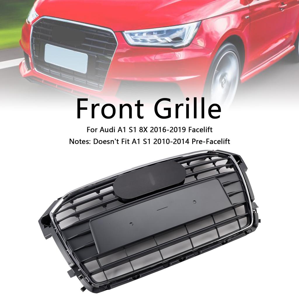 Chrome Front Bumper Grille Grill Fit A1 S1 2016-2019 MK1 Facelift