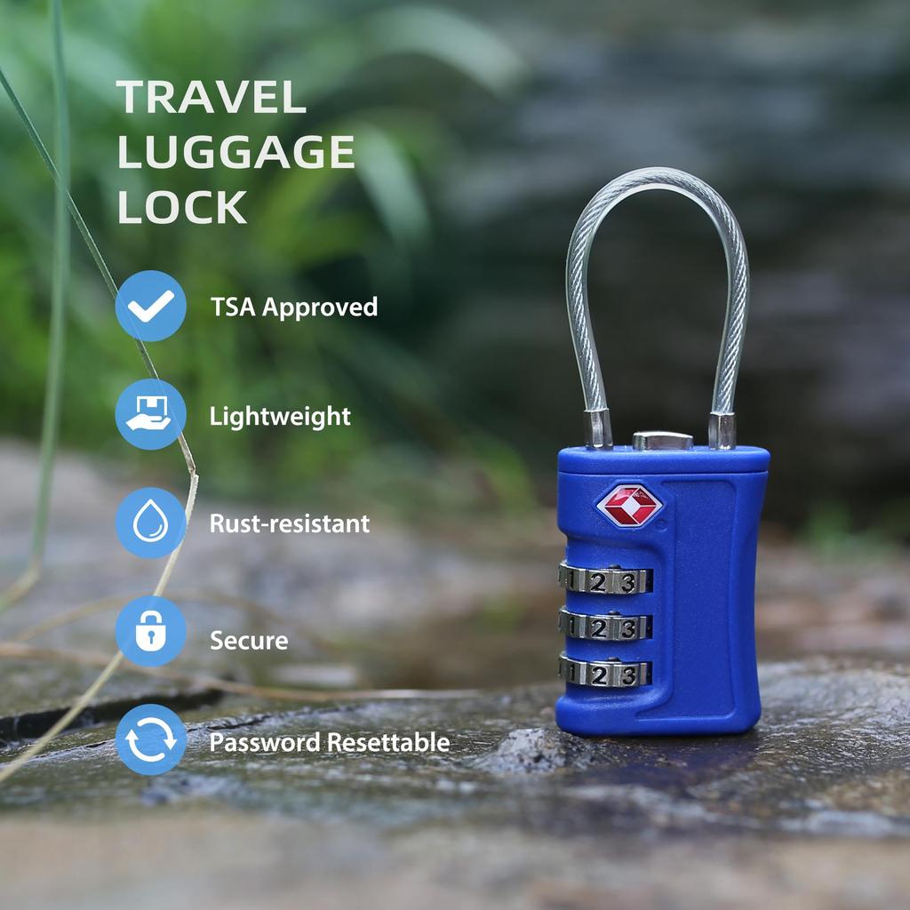 TSA-Approved Travel and Gym Suitcase Padlock with Password