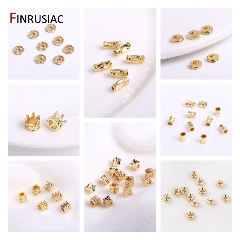4.3mm*3.3mm 14k Gold Plated Zircon Loose Beads Spacer Beads Bracelet Beads For Jewelry Making Supplies Wholesale